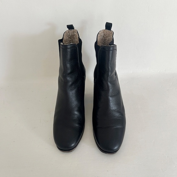 Rachel Comey nasseau black leather ankle boot sherpa lined chelsea booties 7.5 - Picture 5 of 10